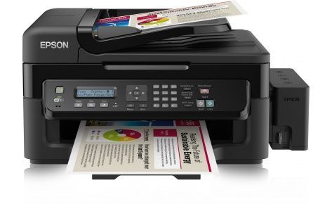 Уцененный товар МФУ струйное Epson L555 (черный) [ C11CC96403 ] (После ремонта, до 33 ppm, до 15 ppm, USB 2.0, Wi-Fi, T6641, 6642, 6643, 6644, фирменн