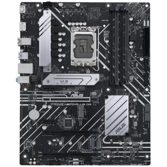 Материнская плата ASUS PRIME H670-PLUS D4 Retail (Intel, H670, S - 1700, ATX, Dual channel DDR4-5066*, 4 slots, (до 128 GB), SATA: 4, SATA600, 4 - RAI