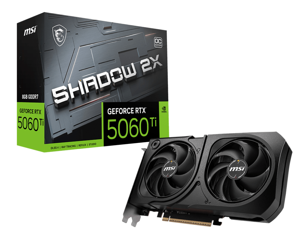 Видеокарта MSI GeForce RTX 5060 Ti 8G SHADOW 2X OC PLUS