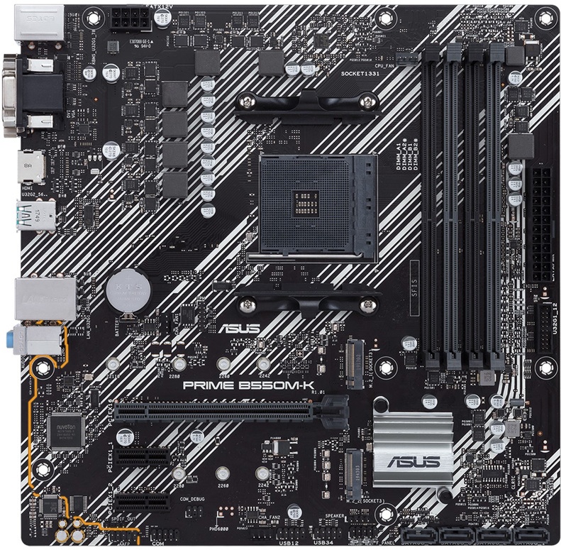 Материнская плата Gigabyte B550M K Retail (AMD B550, S-AM4, mATX, 4xDDR4-4733*, 4xSATA, 2xM.2, 1xPCIEx16, 1xPCIEx1, HDMI/DP)
