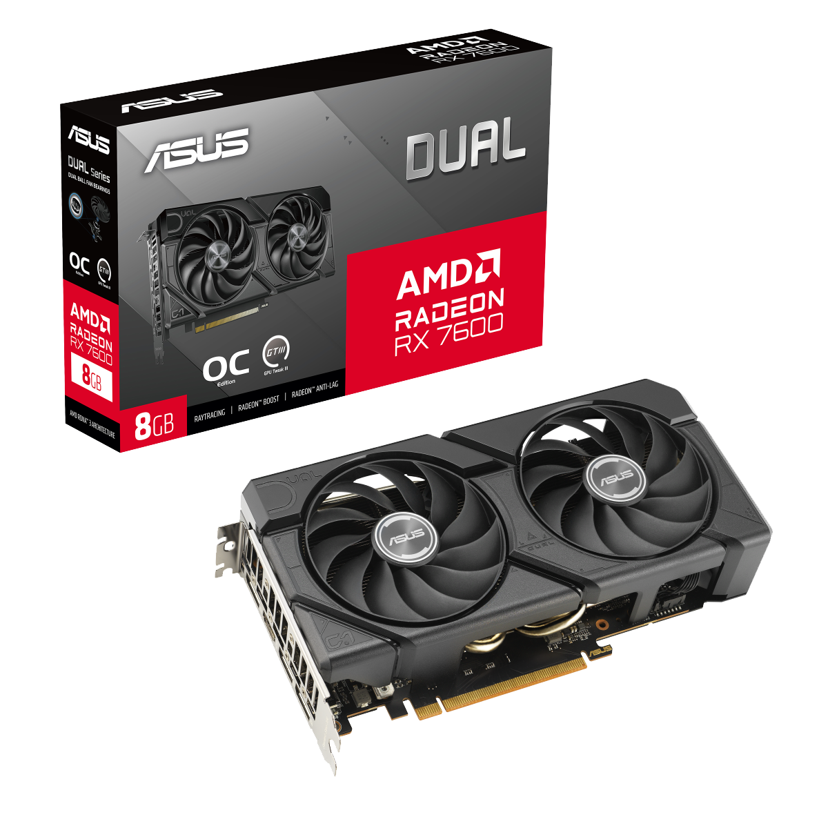 Видеокарта ASUS DUAL-RX7600-O8G-EVO