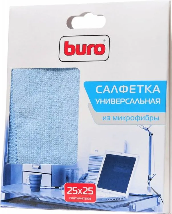 Салфетки для очистки оптики и фотовалов безворсовые Buro [ BU-MF ] (микрофибра, 25х25см, 1 шт.)